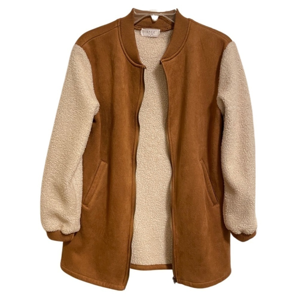 Sage the Label Cognac Sherpa Jacket